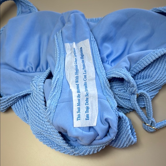 Kona Sol Blue Ribbed One Piece Swimsuit - Picture 9 of 9